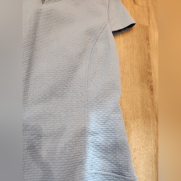 J. Mclaughlin Sheath Little Blue Dress Size 10 Short Cap Sleeves, Textured Fabri - Picture 10 of 15
